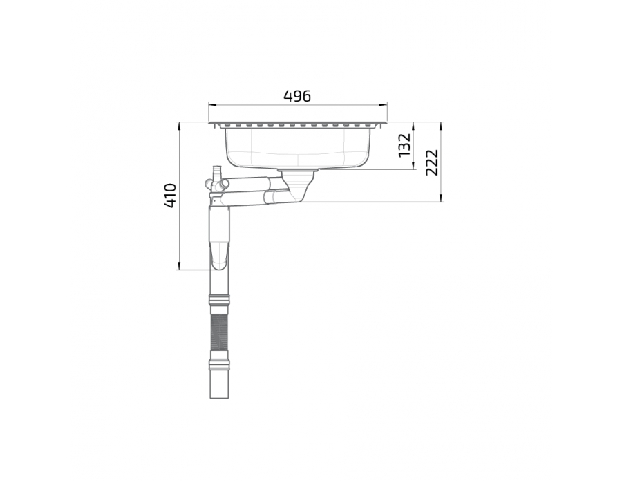 Maße - Flache barrierefreie Einbauspüle ES30 - 76,6 cm