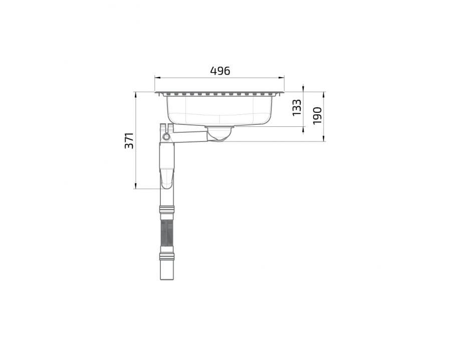 Maße - Flache barrierefreie Einbauspüle ES15 - 76,6 cm
